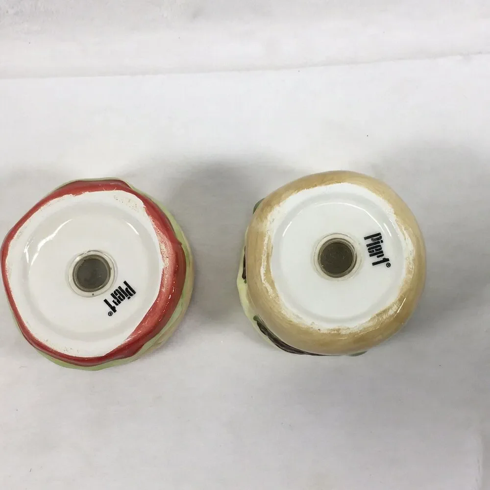 Pier 1 Imports Salt Pepper Shaker Set Thrill of the Grill Cheeseburger Stackable